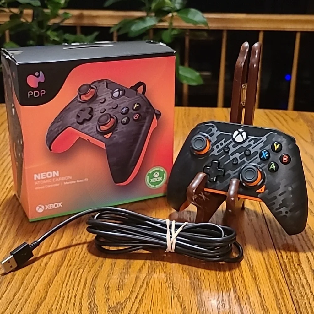Neon Atomic Carbon X-Box Controller